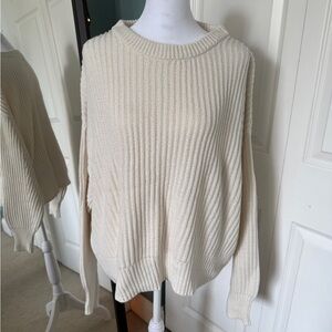 Cozy Cream Cable Knit Sweater - size xxl
